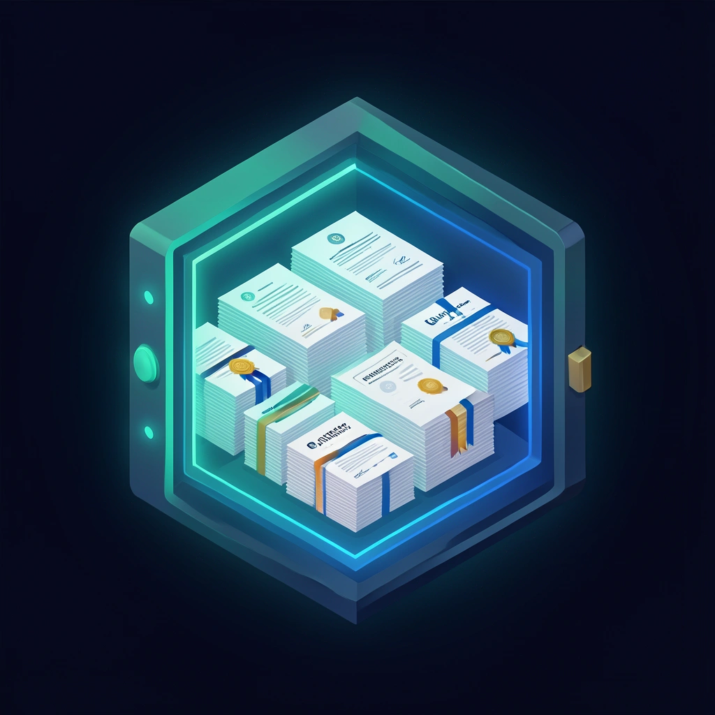 A vault of organized legal documents