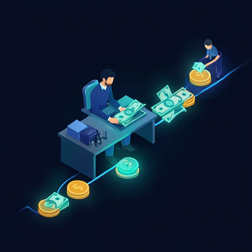 Operator collecting the leftover net cash flow